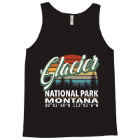 Vintage  Retro Color Glacier National Park With Gps Location Design Re Tank Top | Artistshot