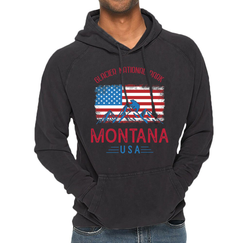 Vintage Glacier National Park Montana Vintage Hoodie by BILLYJOHNSON | Artistshot