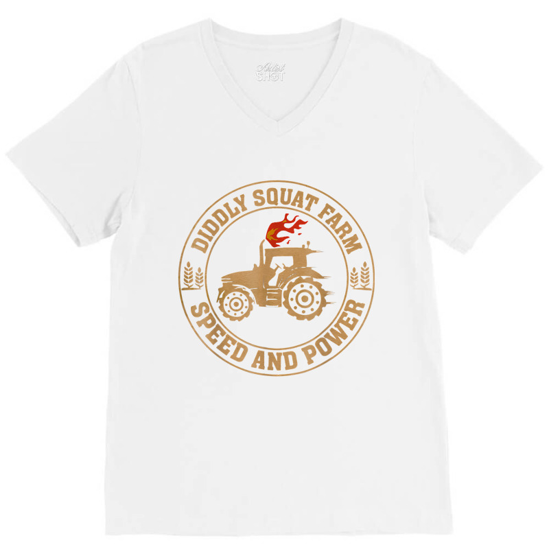 Perfect Tractor Design Diddly Squat Farm Speed And Power T Shirt V-Neck Tee by cm-arts | Artistshot