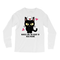 Womens The Black Cat Became A Nurse, Nurses Love The Cats T Shirt Long Sleeve Shirts | Artistshot