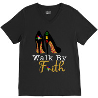 Oes Fatal Sister Walk By Faith Eastern Star Mother S Day V-neck Tee | Artistshot