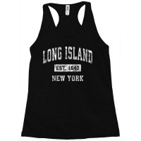 Long Island New York Ny Vintage Established Sports Design Racerback Tank | Artistshot