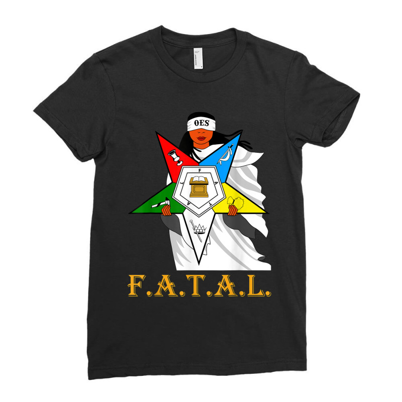 Oes Fatal Sister With Eyes Mask Eastern Star Mother S Day Ladies Fitted T-Shirt by KaseyReyes | Artistshot