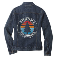 Sonoma California Ca Vintage Graphic Retro 70s Ladies Denim Jacket | Artistshot