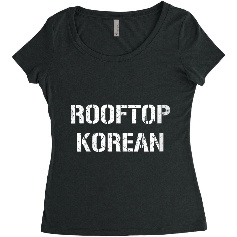 Womens Rooftop Korean V Neck T Shirt Women's Triblend Scoop T-shirt by cm-arts | Artistshot