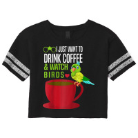 Drink Coffee And Watch Birds Birding Caffeine Lover Raglan Baseball Te Scorecard Crop Tee | Artistshot