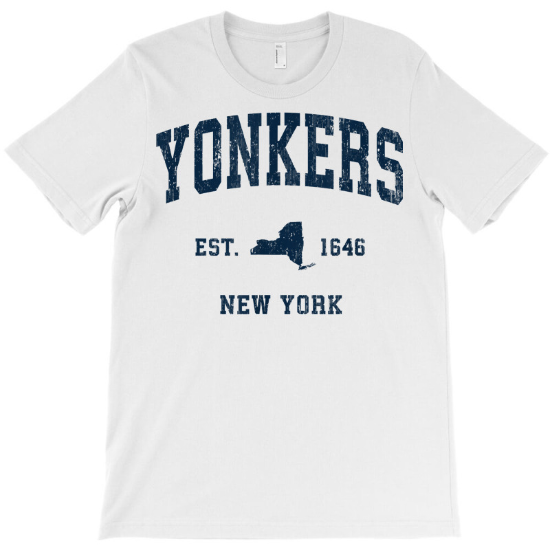 Yonkers New York Ny Vintage Athletic Navy Sports Design T Shirt T-shirt | Artistshot