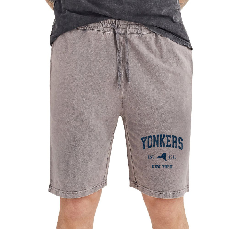 Yonkers New York Ny Vintage Athletic Navy Sports Design T Shirt Vintage Short | Artistshot