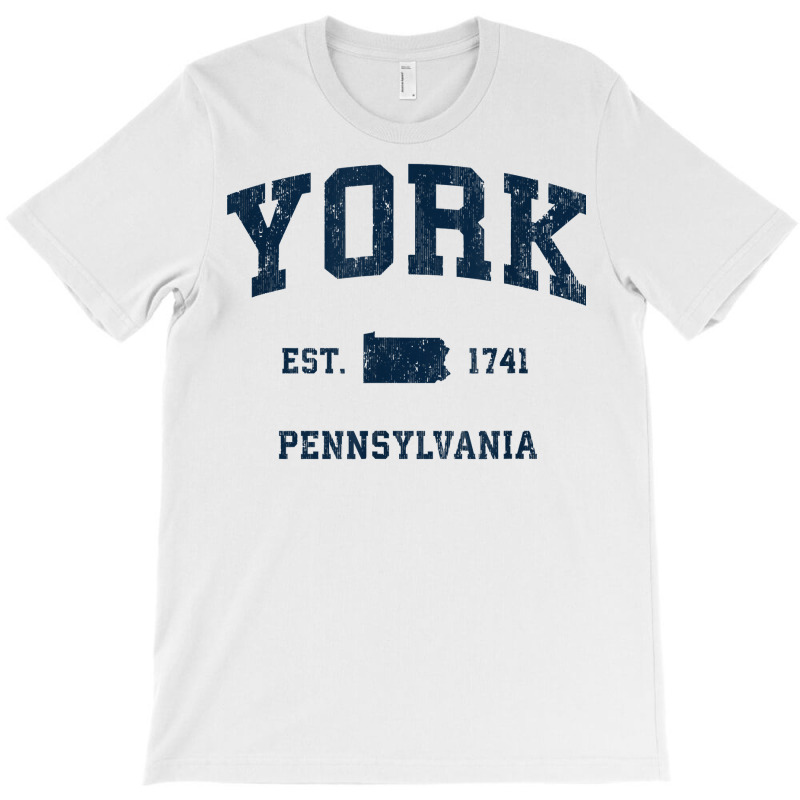 York Pennsylvania Pa Vintage Athletic Navy Sports Design T Shirt T-shirt | Artistshot