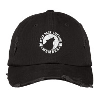 Lifetime Wolf Pack Member Distressed Howling Vintage Cap | Artistshot