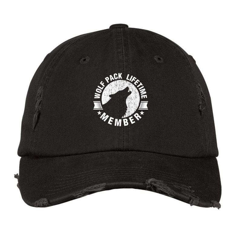 Lifetime Wolf Pack Member Distressed Howling Vintage Cap by CassieKim | Artistshot