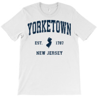 Yorketown New Jersey Nj Vintage Athletic Navy Sports Design T Shirt T-shirt | Artistshot