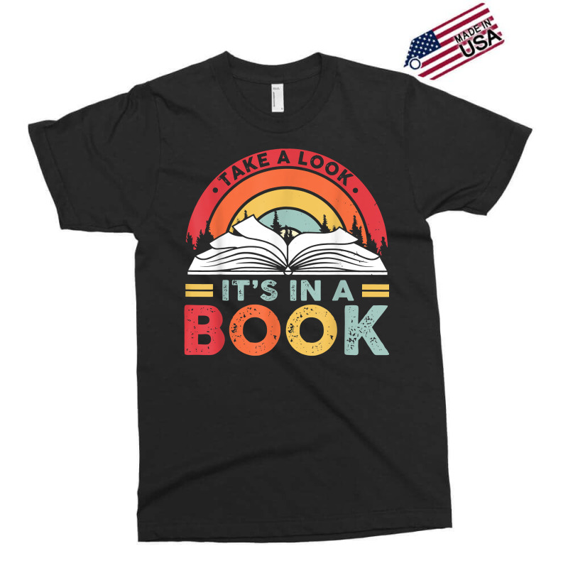 Take A Look It's In A Book Reading Vintage Retro Rainbow T Shirt Exclusive T-shirt by cm-arts | Artistshot