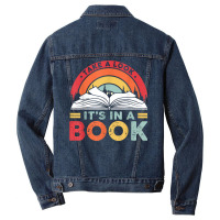 Take A Look It's In A Book Reading Vintage Retro Rainbow T Shirt Men Denim Jacket | Artistshot