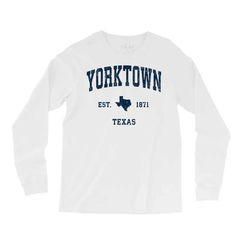 Yorktown Texas Tx Vintage Athletic Navy Sports Design T Shirt Long Sleeve Shirts | Artistshot