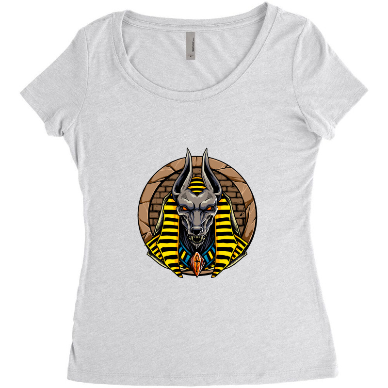 Anubis Lord Egypt Mythology Character Women's Triblend Scoop T-shirt by MikeKCortez | Artistshot