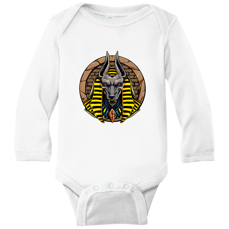 Anubis Lord Egypt Mythology Character Long Sleeve Baby Bodysuit by MikeKCortez | Artistshot