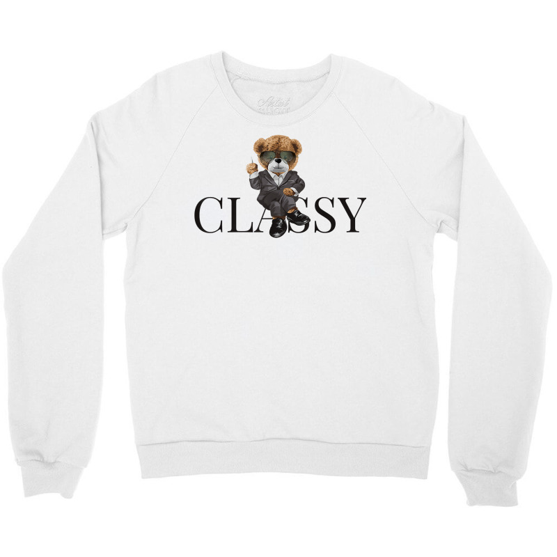 Tee Bear Doll In Suit Sitting On Classy Cartoon Animal T Shirt Crewneck Sweatshirt | Artistshot