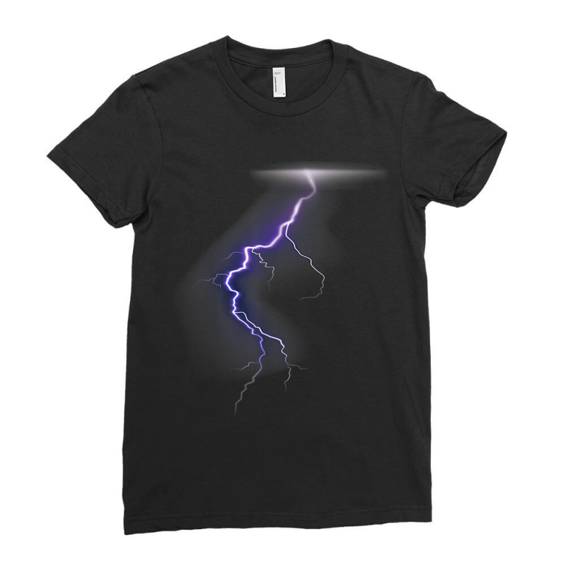 Lightning Thunder Lightning Bolt Storm Cloud Strikes Ladies Fitted T-Shirt by CassieKim | Artistshot