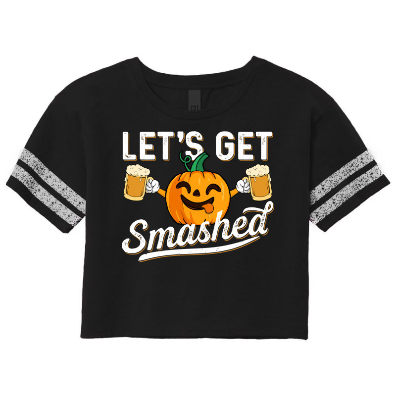 Drinking Pumpkin Lets Get Smashed Beer Lover Halloween Funny Long Slee Scorecard Crop Tee by ayedencoplon | Artistshot