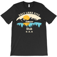 Salt Lake City Utah Souvenir Mountain Sunset River T Shirt T-shirt | Artistshot