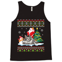 Santa Riding Siberian Cat Noel Tree Presents Merry Christmas T Shirt Tank Top | Artistshot