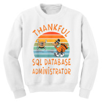 Sql Database Administrator Job Funny Thanksgiving T Shirt Youth Sweatshirt | Artistshot