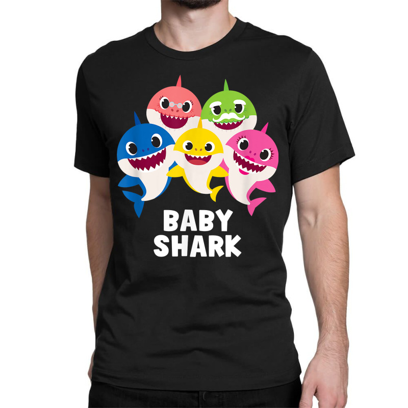 Pinkfong Baby Shark Family T Shirt With Text Classic T-shirt by cm-arts | Artistshot