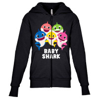 Pinkfong Baby Shark Family T Shirt With Text Youth Zipper Hoodie | Artistshot