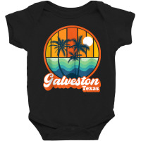 Vintage Galveston Texas Summer Travel 90s Beach Souvenirs Tank Top Baby Bodysuit | Artistshot