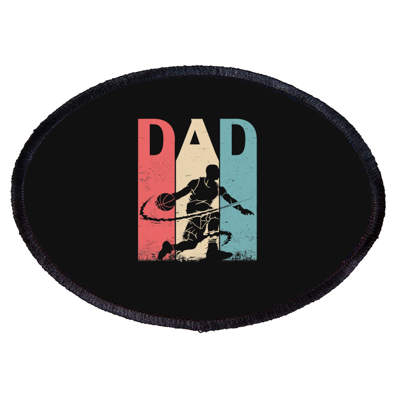 Basketball Coach Great Father Day Men Basketball Playing Daddy Papa Da Oval Patch | Artistshot