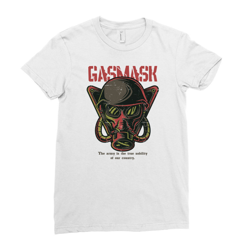 Gas Mask Soldier Ladies Fitted T-shirt | Artistshot