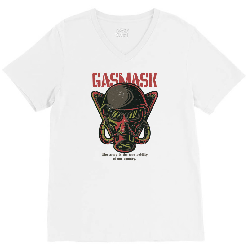 Gas Mask Soldier V-neck Tee | Artistshot