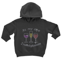 Womens At My Age I Need Glasses Three Wine Bling Rhinestone V Neck T S Toddler Hoodie | Artistshot