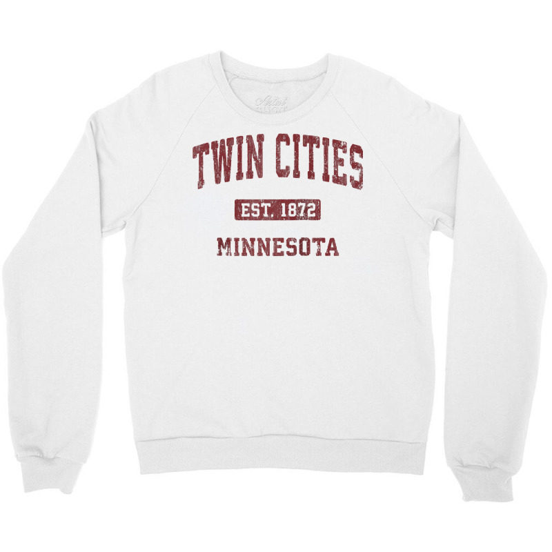 Twin Cities Minnesota Mn Vintage Athletic Sports Design Raglan Basebal Crewneck Sweatshirt | Artistshot