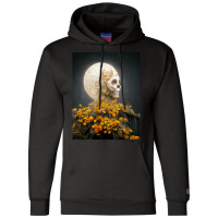 Moon Dia De Los Muertes Saint Goddess Marigolds Midjourney Champion Hoodie | Artistshot