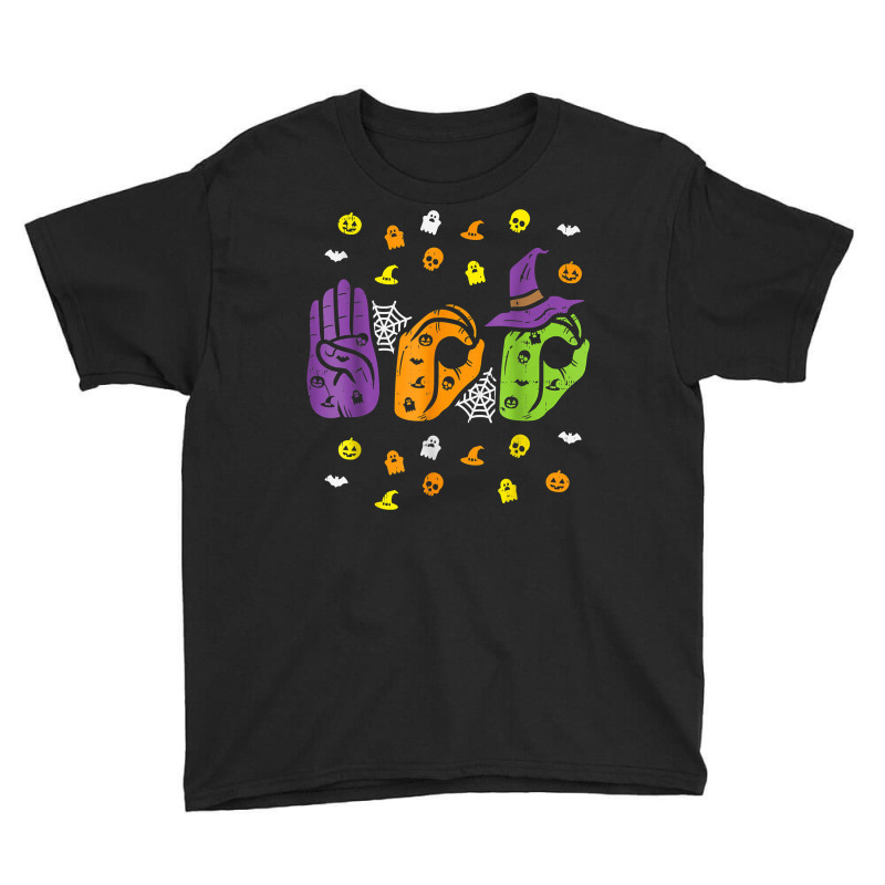 Boo Hands American Sign Language Pride Asl Funny Halloween T Shirt Youth Tee by cm-arts | Artistshot