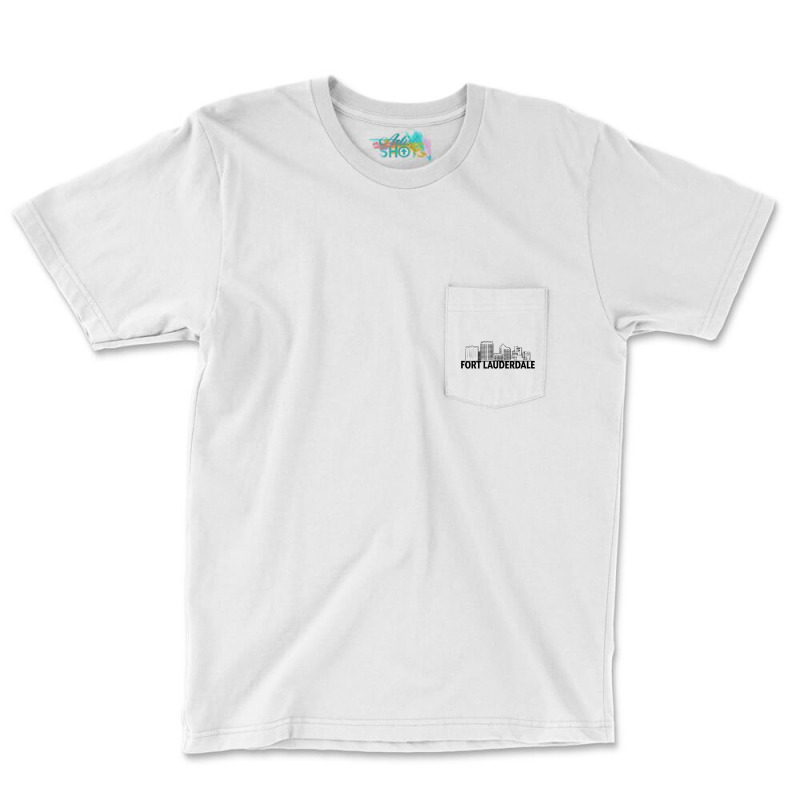 Fort Lauderdale Florida Usa City Skyline Silhouette Outline Tank Top Pocket T-Shirt by cm-arts | Artistshot