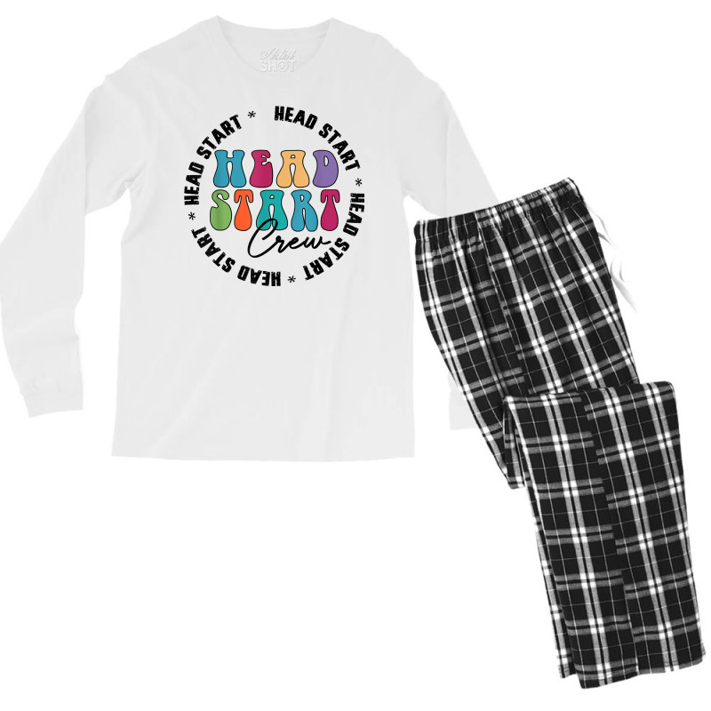 Teacher Early Childhood Education Preschool Head Start Crew T Shirt Men's Long Sleeve Pajama Set by adam.troare | Artistshot