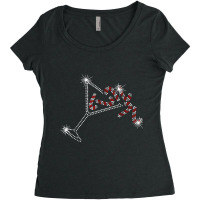 Christmas Candy Cane Martini Bling Rhinestone Christmas T Shirt Women's Triblend Scoop T-shirt | Artistshot