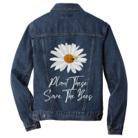 Plant These Save The Bees Daisy Bee Men Denim Jacket | Artistshot