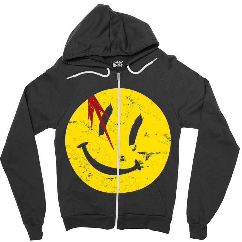 Watchmen Symbol Smile Vintage Zipper Hoodie by TERESALIRES | Artistshot