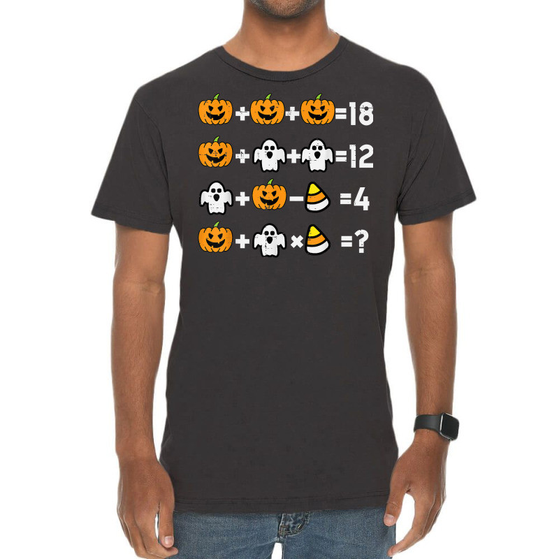 Pumpkin Ghost Equation Math Teacher Halloween Costume T Shirt Vintage T-Shirt by ayedencoplon | Artistshot