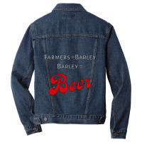 Farmers = Barley, Barley = Beer Men Denim Jacket | Artistshot