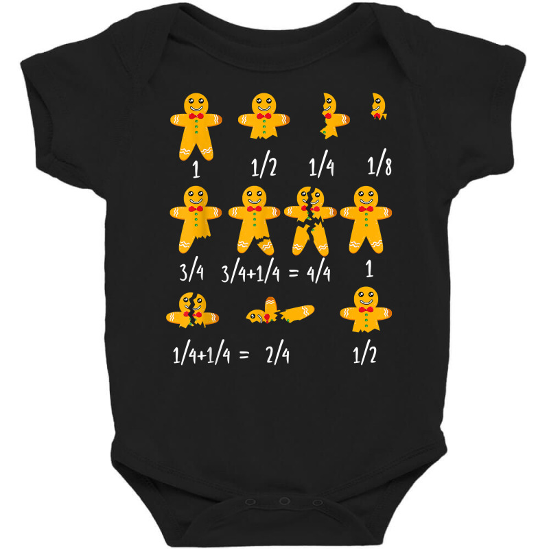 Math Christmas Shirt Teachers, Fractions Gingerbread Cookies T Shirt Baby Bodysuit by cm-arts | Artistshot