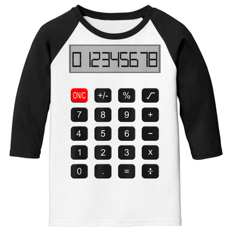 Calculator Halloween Costume Pretend I'm A Calculator T Shirt Youth 3/4 Sleeve by darelychilcoat1989 | Artistshot