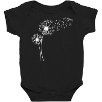 Womens Funny Music Notes Dandelion Flower V Neck T Shirt Baby Bodysuit | Artistshot