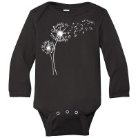 Womens Funny Music Notes Dandelion Flower V Neck T Shirt Long Sleeve Baby Bodysuit | Artistshot