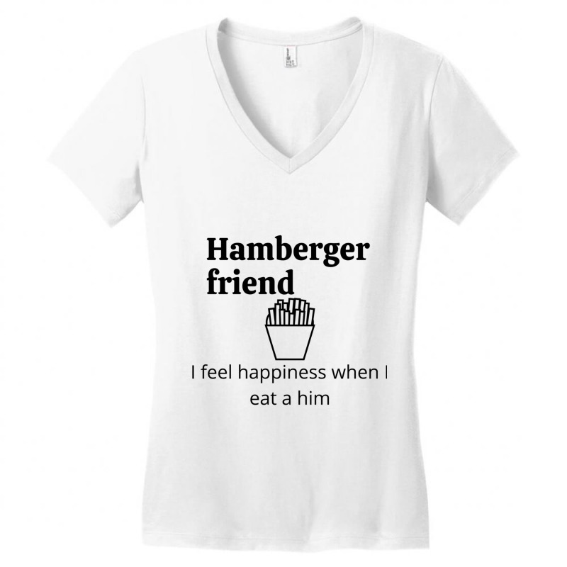 Hamberger Friend Women's V-Neck T-Shirt by STEVERAMER | Artistshot