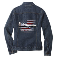 Mq 4c Triton T Shirt  Combat Veteran Veterans Day T Shirt Ladies Denim Jacket | Artistshot